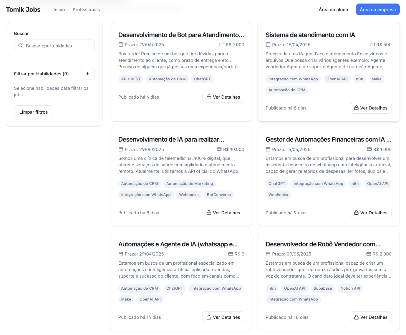 Plataforma Tomik Jobs
